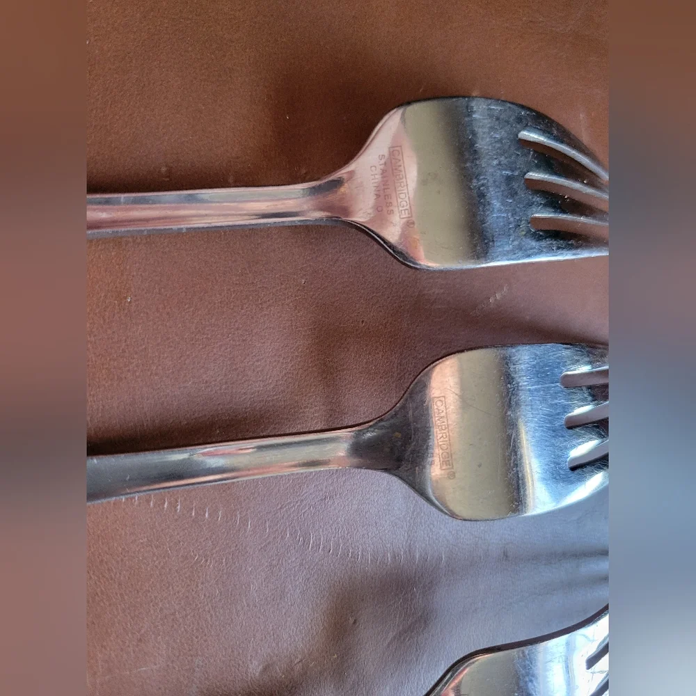 Cambridge MADISON SATIN Stainless Flatware Set Of 5 Dinner Forks 7-1/2